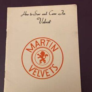 Vintage How To Sew and Care For Velvet Booklet